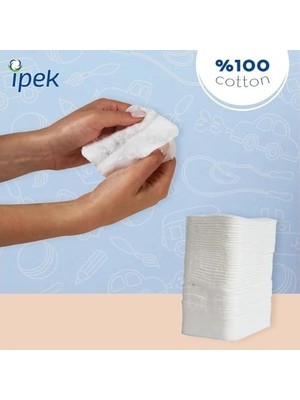 Çelik Ticaret Ipek Organik Bebek Temizleme Pamuğu -%100 Organik Saf Pamuk - Gots Sertifikalı ve Antialerjik - 60 Adet