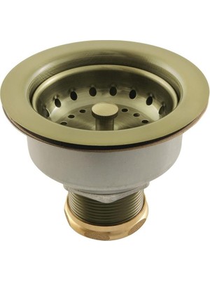 Çelik Ticaret K112AB Tacoma Mutfak Lavabo Sepeti Süzgeç, Antik Pirinç, 11.3 x 11.3 x 9.7 cm
