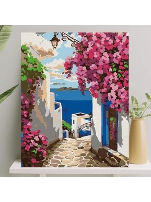 Çelik Ticaret Hobi Sanat Sayılarla Boyama Tuval Seti Fırça Boya Dahil (Çıtalı) 40X50 cm - Alaçatı