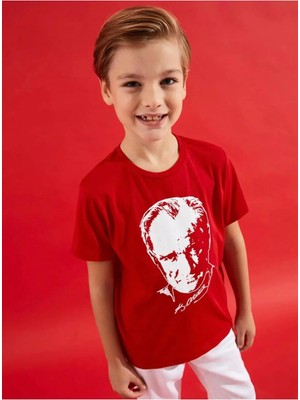 Jeliboom Kız Çocuk Çocuklar Için Mustafa Kemal Atatürk Baskılı T-Shırt