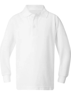 Woorage Kız Çocuk Selindrella Kids Polo Yaka Uzun Kollu Okul Tişörtü Beyaz