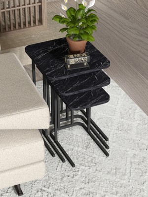 Ecotrend Zino Zigon Sehpa Siyah 3'lü