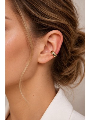 Kokoş Kıkırdak Küpe Ear Cuff Düz Model Gümüş Renk