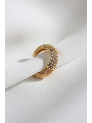 Kokoş Ear Cuff Kıkırdak Küpe Altın Renk Tekli