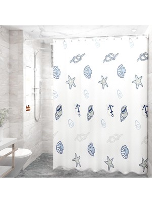 Duş Perdesi 180 x 180 Cm, Su Geçirmez Eva Duş Perdesi Küf Önleyici Hızlı Kuruyan Banyo Perdes