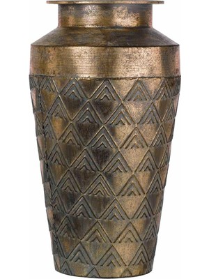Paşabahçe Antakya Dekoratif Vazo, Metal, Antik Altın, 25X45,5 cm
