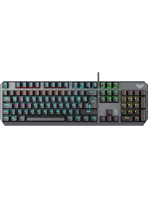 F2066 Blue Switch Rgb Makrolu Kablolu Gaming Türkçe Mekanik Oyuncu Klavyesi