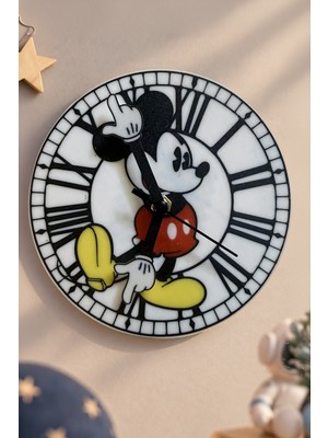 Neo Gift Mickey Mouse Duvar Saati | Çocuk Odası Dekoratif Duvar Saati | Çizgifilm Karakteri Duvar Saati
