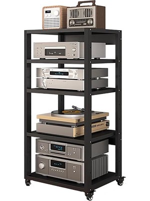 Tr Sağlam, 5 Kademeli Tekerlekli Ses Rafı, Ev Sineması ve Stereo Sistemleri Için Hifi Av Rafı,