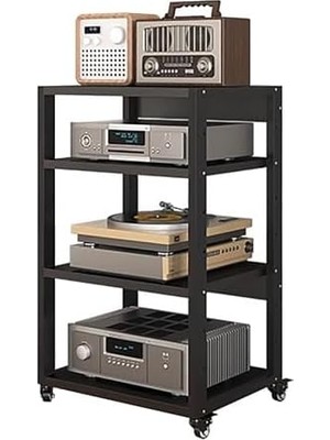 Tr Hifi Raflı Depolama Dolabı, Sağlam ve Tekerlekli - Stereo ve Ses Bileşenleri Için Destek, Mu