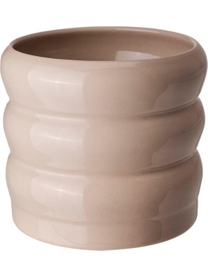 Hasselbukett Seramik Saksı, Bej Bej 12 cm