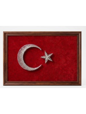 Mays Nest Filografi Türk Bayrağı Tablosu 20X30 cm – Tel ve Çivi Sanatı Dekoratif Duvar & Masa