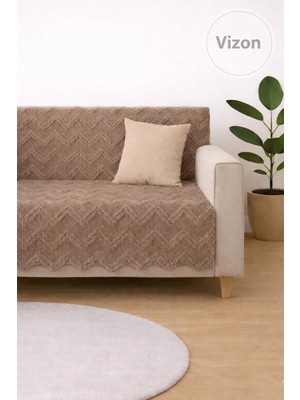 Sycamore Home Koltuk Örtüsü 175X215 cm –zigzag Desen Çekyat Örtüsü, Kaymaz, Yıkanabilir, L