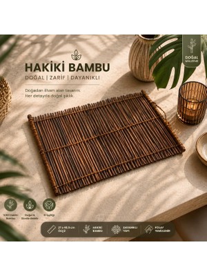 Aranya Bambu Supla Amerikan Servis SETI%100 Doğal Dikdörtgen Tabak Altlığı 27X40,5 cm Runner Mo