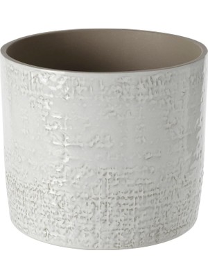 Seramik Saksı, Beyaz, 15 cm