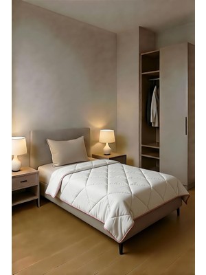 Polycotton Tek Kişilik Yorgan (Beyaz)