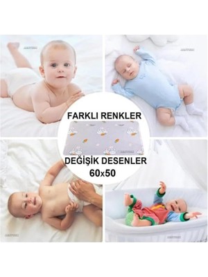 5 Adet Bebek Bezi Değiştirme Şiltesi Su Geçirmez Çift Katlı Yıkanan Tekrar Kullanılan Yatak