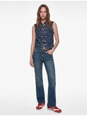 Koton Flare Yeşil Kadın Jean Pantolon 7WAL40074MD