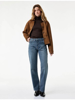 Koton Straight Fit Açık Indigo Kadın Jean Pantolon 7WAL40009MD