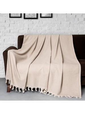 Trendy Koltuk Örtüsü Bej 2'li Set 170X230CM