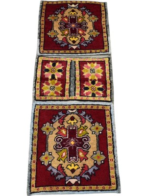 Kilim Antik El Dokuma Hakiki Yün Halı Heybe 2036 - Antika - Çok Renkli