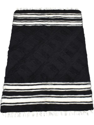Zehra Abla Halı Yeni El Dokuma Nadir Yün Tiftik Siirt Battaniyesi Kilim 7611