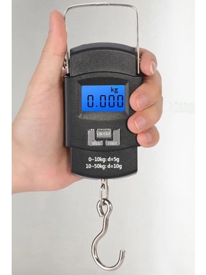 Tr WH50 0.10(Kg El Poşet Bavul Tartısı El Kantarı El Tartısı LCD Ekranlı Kilogram Ölçme Ter