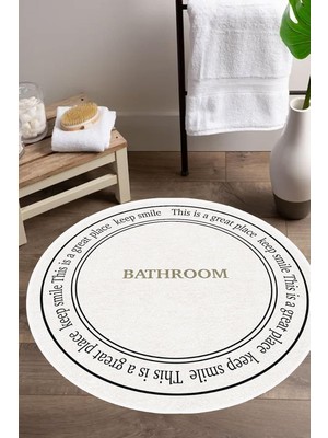 Dijital Kaymaz Yıkanabilir Bathroom Banyo Bath Banyo Halısı Banyo Paspası Yuvarlak