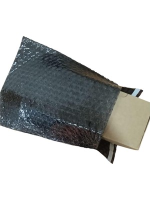 Tr Siyah Bantlı Baloncuklu Torba, Balonlu Patpat Torba 15CM (En) x 20CM (Boy) + 5cm (Kapak) 10 Adet