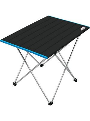 ® Geniş Model Alüminyum Katlanabilir Kamp ve Piknik Masası, Çantalı, Siyah