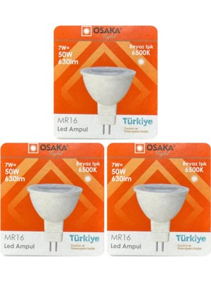 7W (50W) Beyaz Işık (6500K) G4 Duylu LED Çanak Ampul, 3 Adet