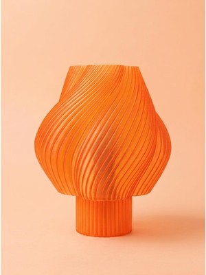 Tr Designobee Krema Orange, Modern Abajur, Masa Lambası, Gece Lambası, Ambiyans Aydınlatma, Dekor