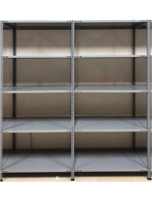 Çelikrafburada 43X120X200 5 Katlı Duble 2 Li Bitişik Galvaniz Arşiv Rafı Depo