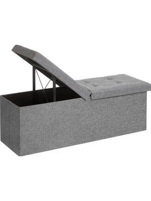 Tr Depolama Alanlı Tabure, 110 x 38 x 38 Cm, 300 Kg'a Kadar Dayanıklı, Açık Gri LSF71G