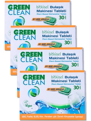 Tr Bitkisel Bulaşık Makinesi Tableti 30'lu x 4 Adet