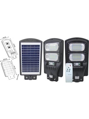 074-009-0100 GRAND-100 6400K Beyaz Işık LED Solar Sokak Lambası (Sensörlü+Kumandalı)