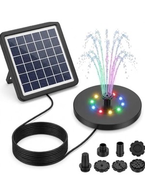 GY-8039-1 Güneş Enerjili Rgb Ledli Bahçe Fiskiyesi - Havuz Fiskiyesi 13CM