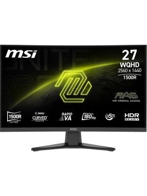 Tr 27 Mag 275CQF E18, Gaming Monitör, Wqhd, 16:9, Curve, 1500R, Rapid Va, 180Hz, 0.5ms, Freesync