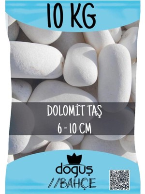 Tr Ahs Beyaz Dolomit Taş 10 kg 6-10 cm Dere Çakıl Taşı Bahçe Peyzaj Süs Taşı Saksı Teraryu