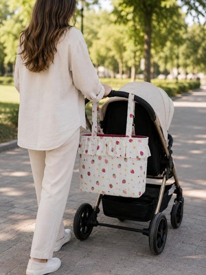 Kancalı Bebek Bakım Çantası Cepli Büyük BOY%100 Pamuk
