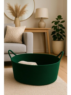 Tr Hasır Jüt Dekoratif Sepet 20X30X50 Cm, Oyuncak, Çamaşır, Banyo, Mutfak ve Düzenleyici Sakla