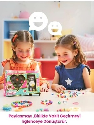 Tr Heart Of Fashion Boncuk Takı Seti, Kalp Şeklinde Kutu, Renkli Boncuklar ve Aksesuarlar