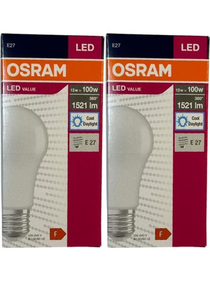LED Ampul, 13W (100W Eşdeğer), E27 Duylu, 6500K Soğuk Beyaz Işık, 2 Adet