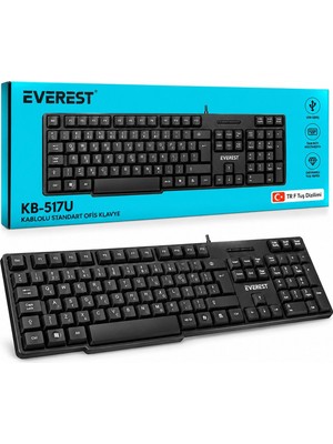 Genel Tedarik Kablolu Standart Ofis Klavye Siyah Q Klavye KB-517U BX40