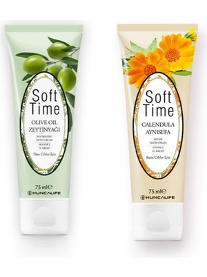 Life Soft Tıme Zeytinyağlı Besleyici 75 ml + Aynısefa Çiçekli, Onarıcı El Kremi 75 ml