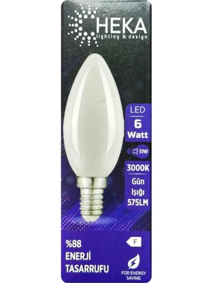 LED Ampul, 6W (51W), 3000K, E14 Duylu, Soft Mum