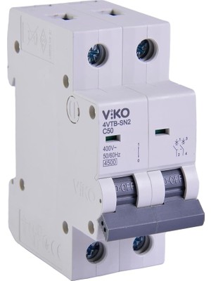4VTB-2C50 Otomatik Sigorta 4,5ka C Tipi 2 Kutup 50A