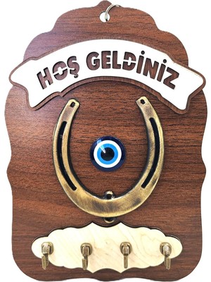Metal Aksamlı Ahşap Duvar Süsü (Çok Renkli-7)