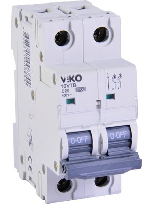 10VTB-2C20 Otomatik Sigorta 10KA C Tipi 2 Kutup 20A