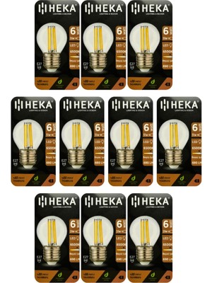 Tr LED Ampul, 6W (51W), 6500K Beyaz Işık, E27 Duylu, Şeffaf, 10 Adet
